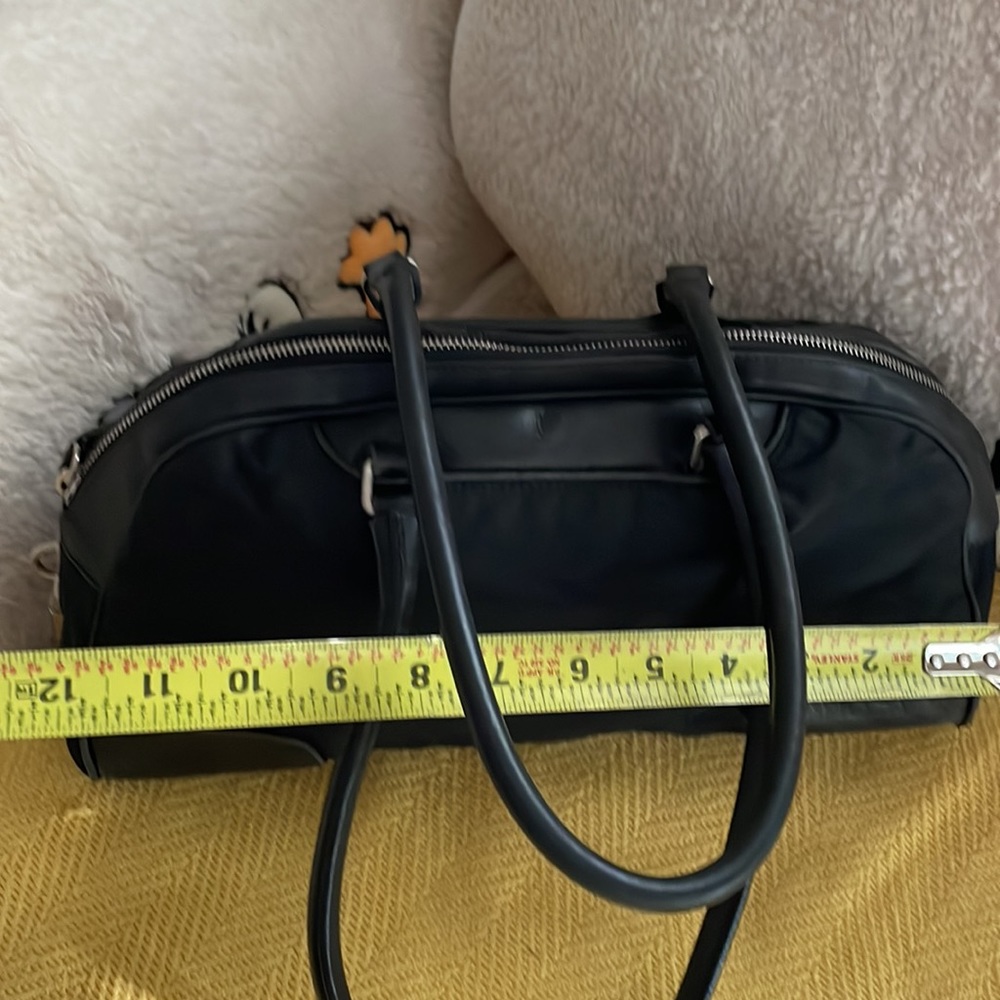 PradaTessurto black nylon bag with leather trim and handle - Picture 14 of 17